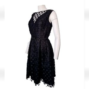 Worth Women Dress Black Classic A-Line Style Belted Flare Size 8 Medium …